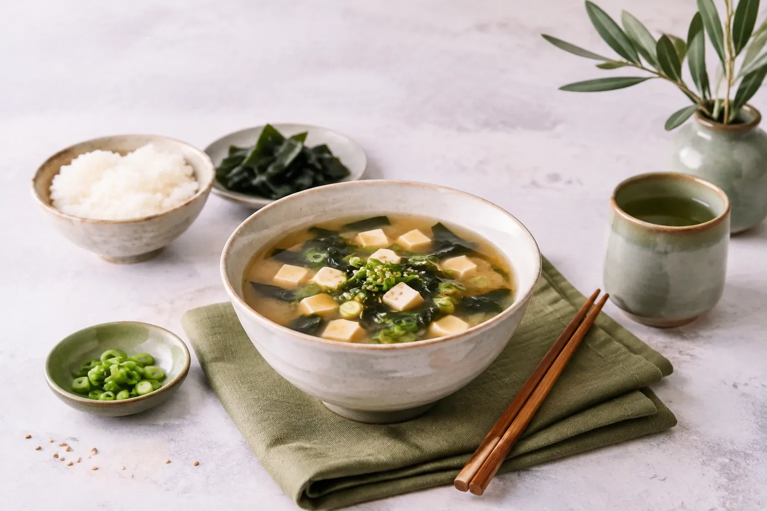 Illustratie bij Miso soep tofu